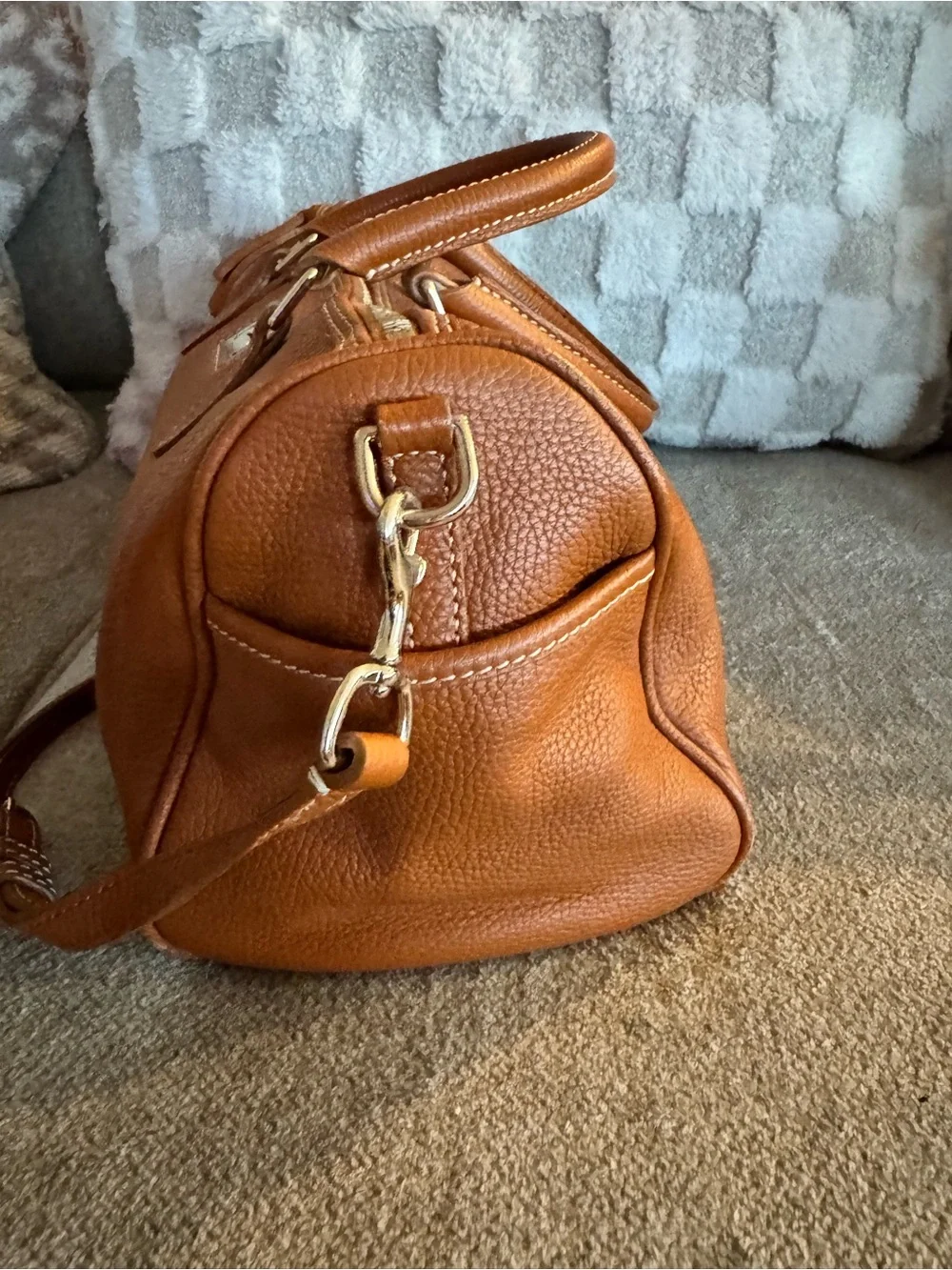 Dooney & Bourke Brown Pebbled Leather Satchel